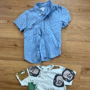 Zara and Crew Cuts 2T and 3T boys clothes: 3 tops, 2 pants
